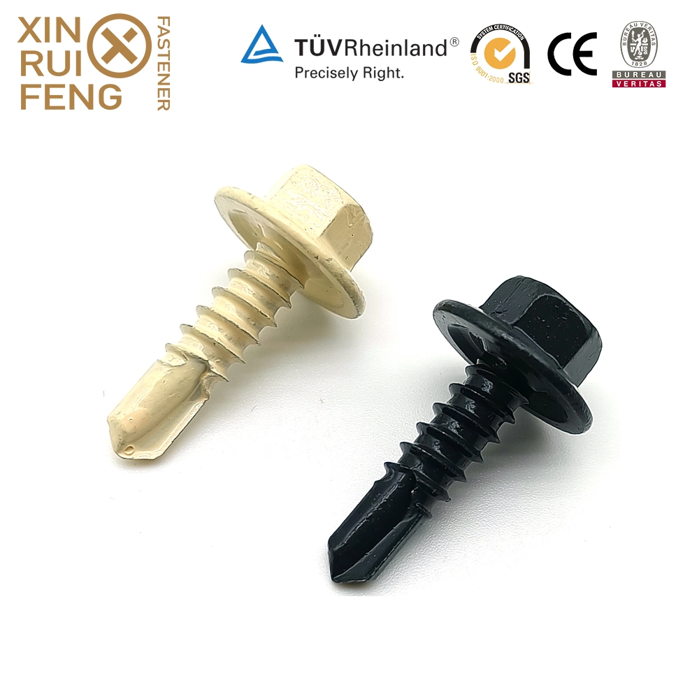 Xinruifeng Fastener Bi-Metal Zinc Extra Guard Coating Class 4 5 Construction Timber Building Purlin Crest Roofing Hex Flange Washer Head Self Drilling Screws