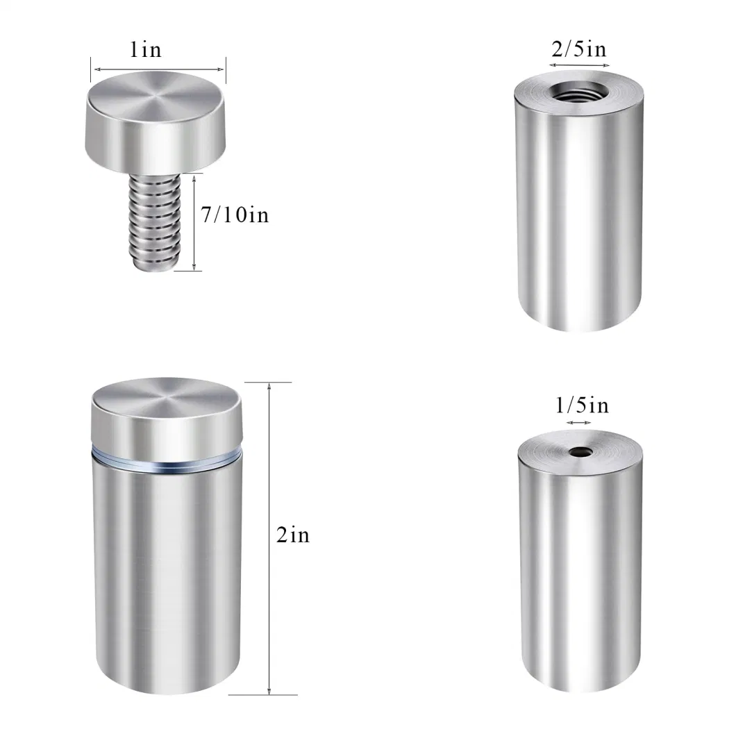 Uxcell 1/2 Dia X 3-11/16&quot; (12X94mm) Double Head Standoff Screws Acrylic Glass Nails