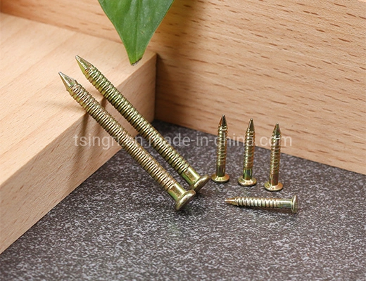 TGR/Tsingri Iron Carbon Steel Zinc Plated Flat Head Spiral Shank Nails