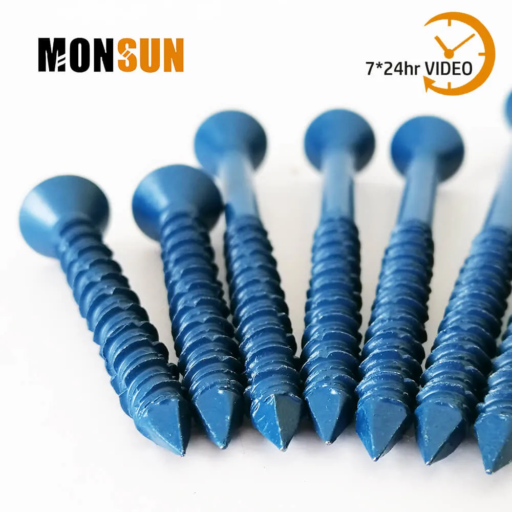 Anti-Corrosion Blue Coating Flat Head Phillips Concrete Anchor Screw Forbrick or Block