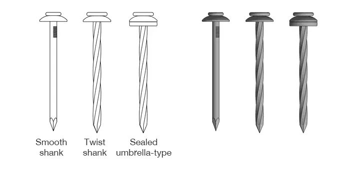 Large Umbrella Head Twisted Shank Electro Galvanized Roofing Screw (Roofing Nail)