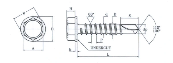 Hex Washer Head Self Drilling Screw with Bonded Washer Head Painted Factory