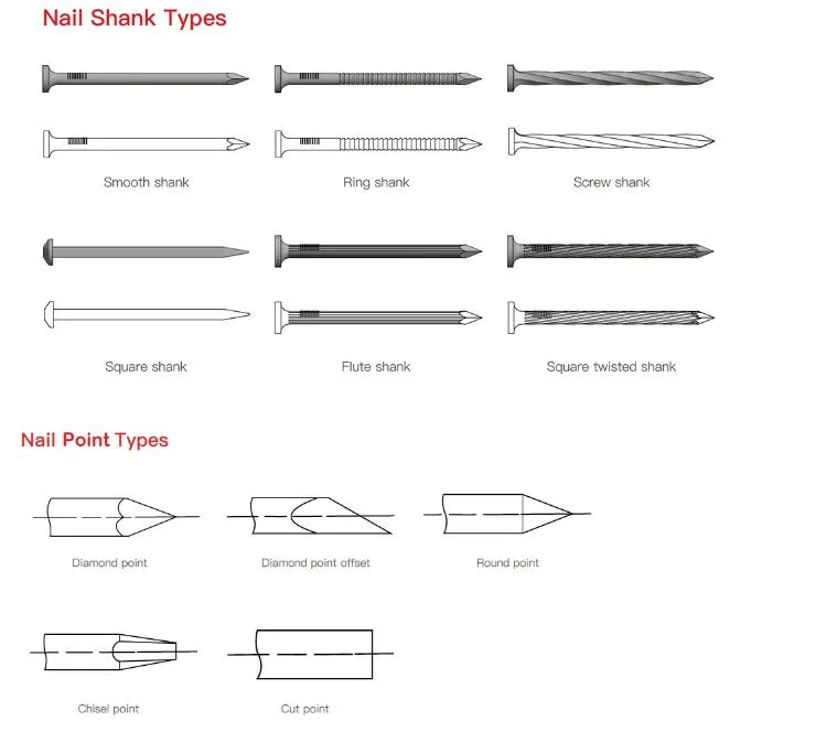 Chisel Point Common Nails for Carpentry