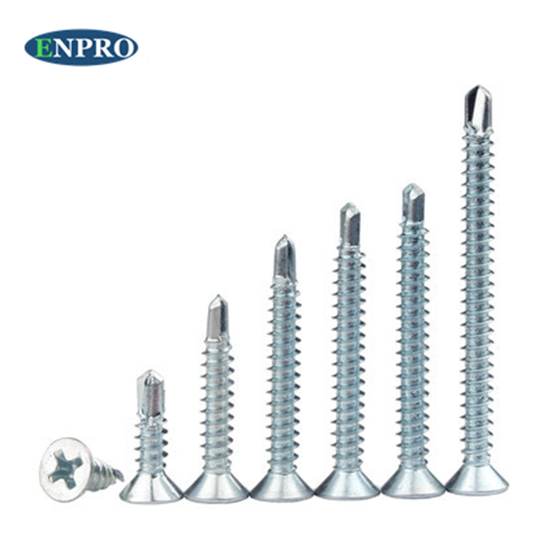 Enpro Sstainless Steel Carbon Steel Ruspert Surface Phillips Csk Countersunk Flat Head Fine Thread Self Drilling Screws