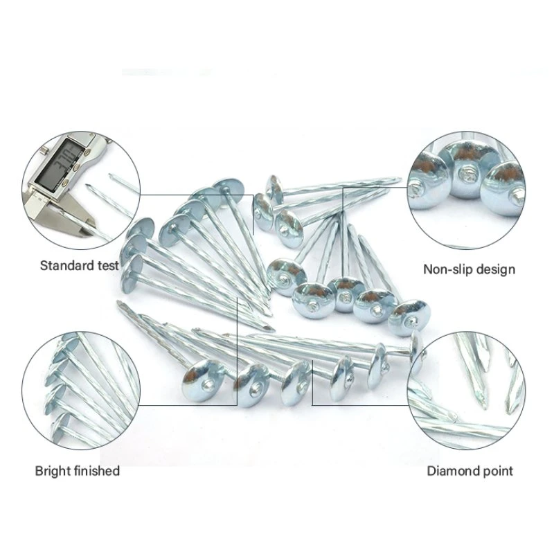 Roofing Nails Umbrella Roof Head Nail Twisted Roofing Nails