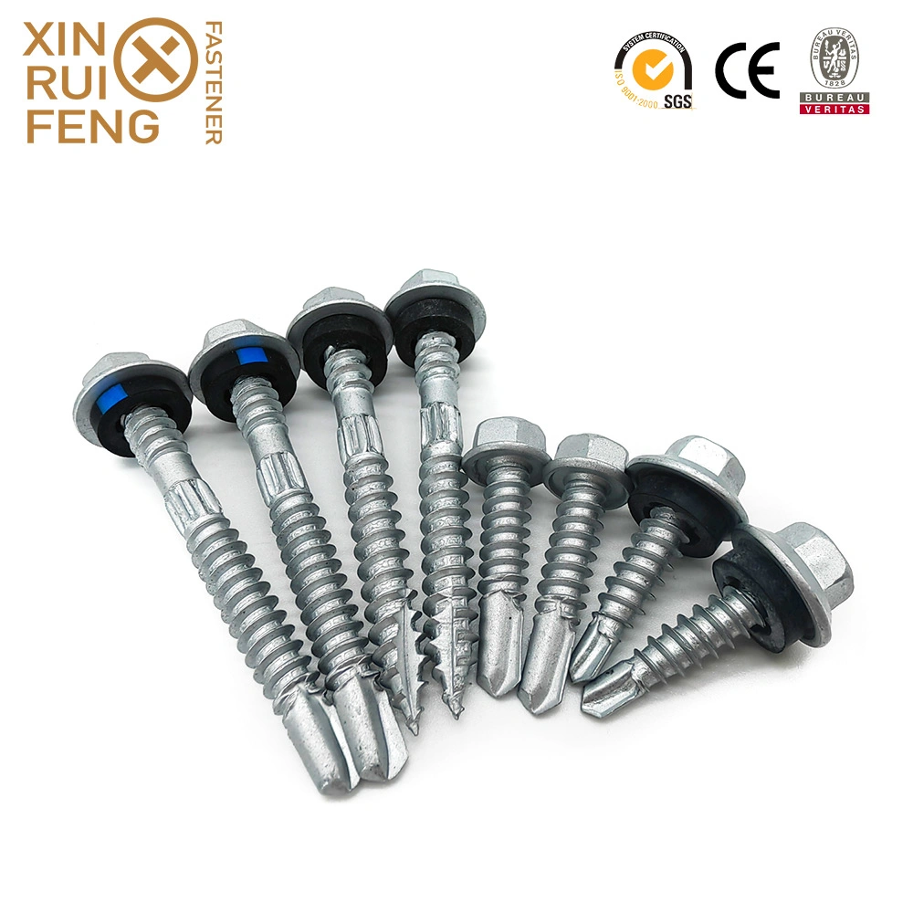 Factory-Price High-Quality White/Blue Zinc Self-Drilling Screws with PVC/Rubber/EPDM Washers