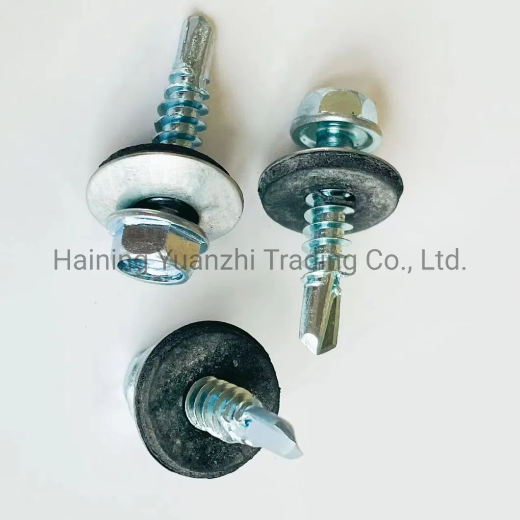 DIN7504 Galvanized Hex Self Drilling Screws Roofing Plating Color Hexagon Self Drilling Screw for Wood