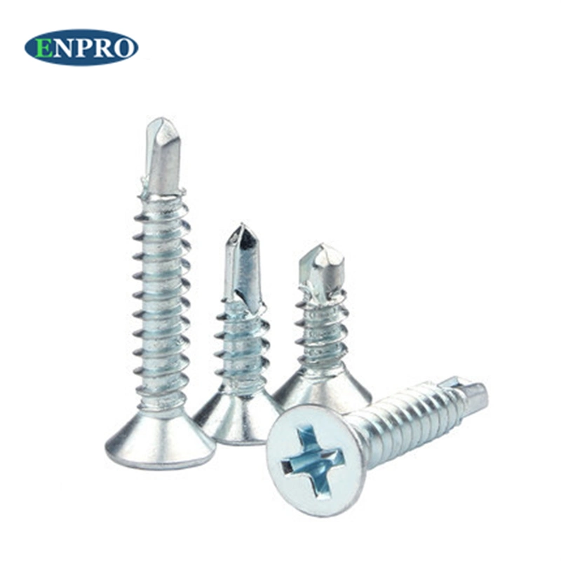 Enpro Sstainless Steel Carbon Steel Ruspert Surface Phillips Csk Countersunk Flat Head Fine Thread Self Drilling Screws