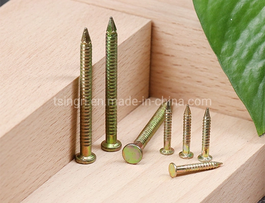 TGR/Tsingri Iron Carbon Steel Zinc Plated Flat Head Spiral Shank Nails