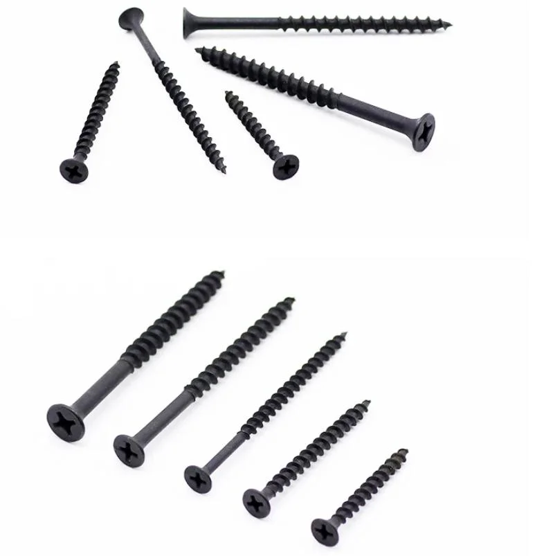 M3.5X25mm Bugle Head Coarse Fine Thread Black Phosphate Drywall Screws