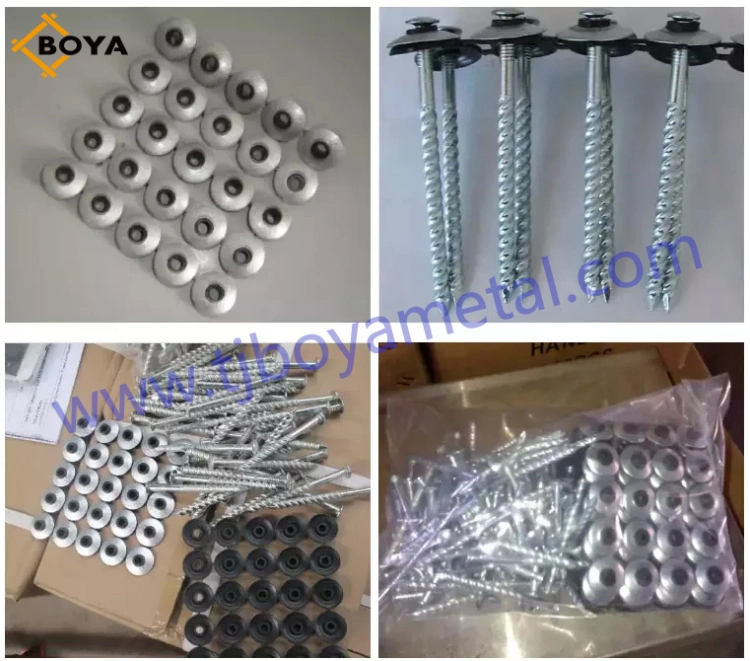 Factory Wholesale Electro Galvanized Assembled Helical Screw Twist Shank Roofing Nails