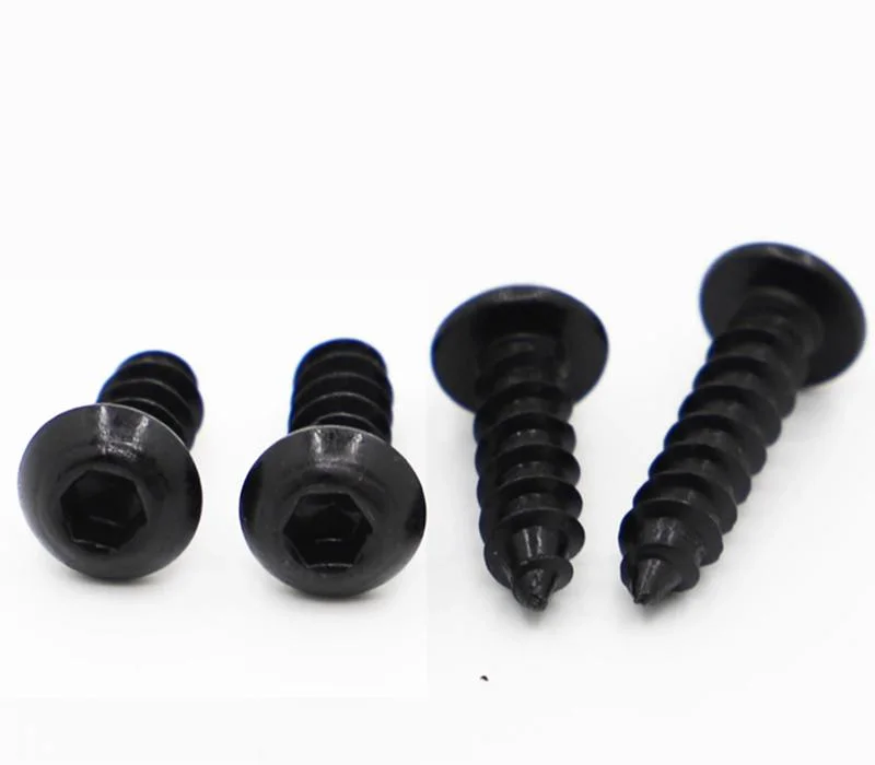 Grade 8.8 Hexagon Pan Head Black Oxide Self-Tapping Screw for Chipboard