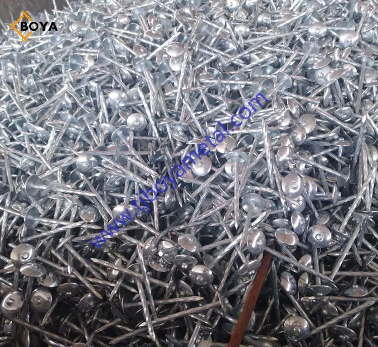 Factory Wholesale Electro Galvanized Assembled Helical Screw Twist Shank Roofing Nails