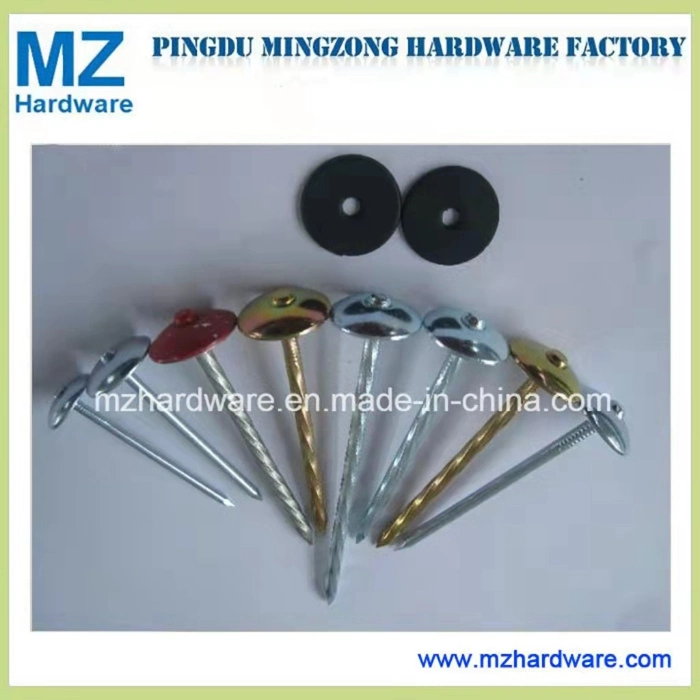 Colorful Galvanized Flat Head Umbrella Head Roofing Nail Steel Nail Clout Nail Common Nail