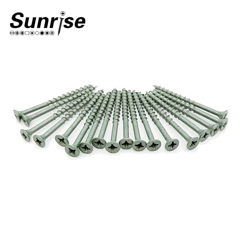 Wood Screws Pozi Csk Head Surface of Green Ruspert Coating