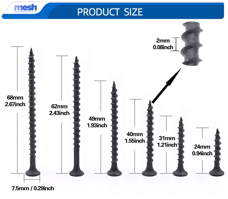 Wholesale Fastener Phillips Bugle Head Self Drilling Gypsum Screw Drywall Screw with Zinc Plating