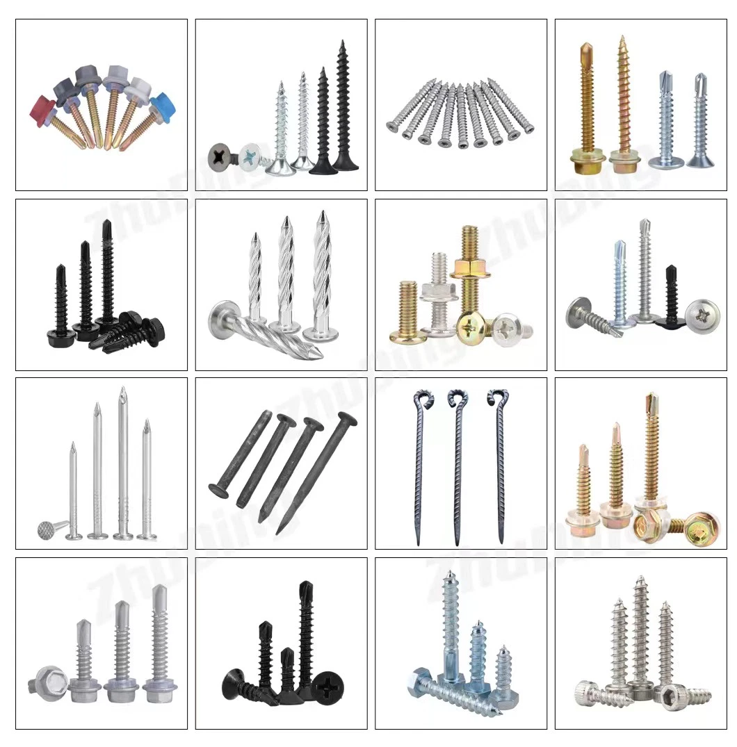 Hex/Pan/Wafer/Cross/Csk/Countersunk/Phillips/Mushroom/Torx Head Self-Drilling Roofing Fastener Stainless Stee Zinc Plated Metal Hexagon Self Drilling Screw