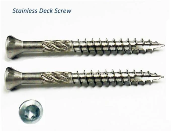 Stainless Steel Decking Screw Flat Head with Type 17 Cutting Point Torx Drive Square Drive