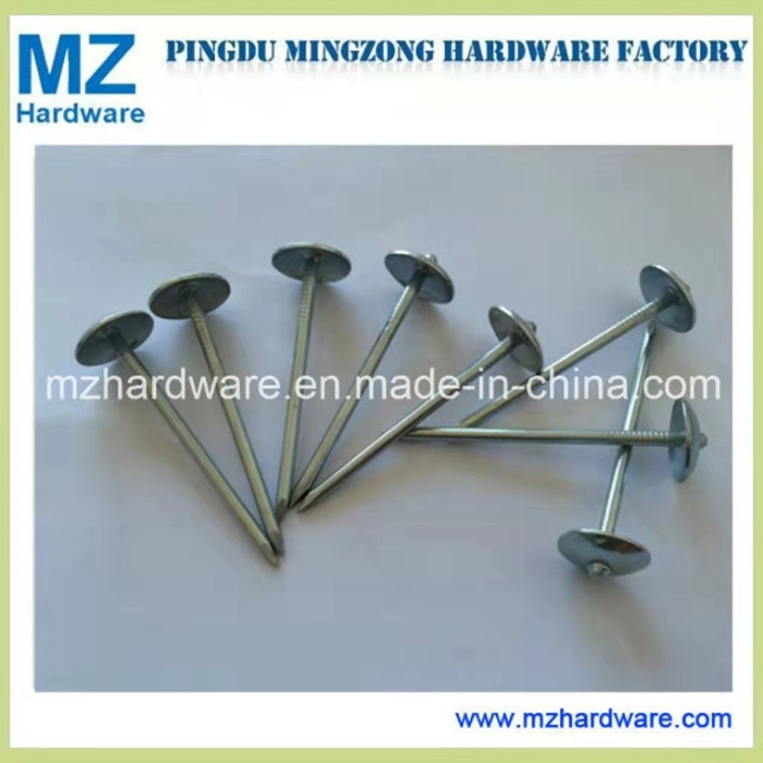 Electro Hot-Dipped Galvanized Umbrella Head Roofing Nail Twist Plain Shank