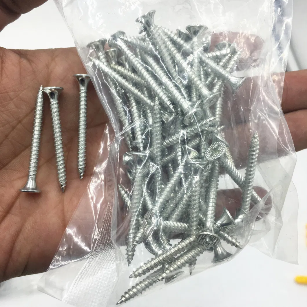 Factory Price Bright Zinc Color Pozi Flat Countersunk Head Wood Screws Chipboard Screws Nail