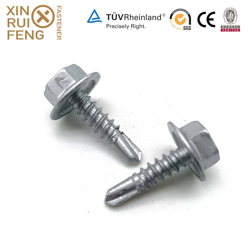 Xinruifeng Fastener China Factory Supply Xinruifeng Spoon Point Zincado Ruspert Roof Hexagon Head Self Tapping Drilling Screws