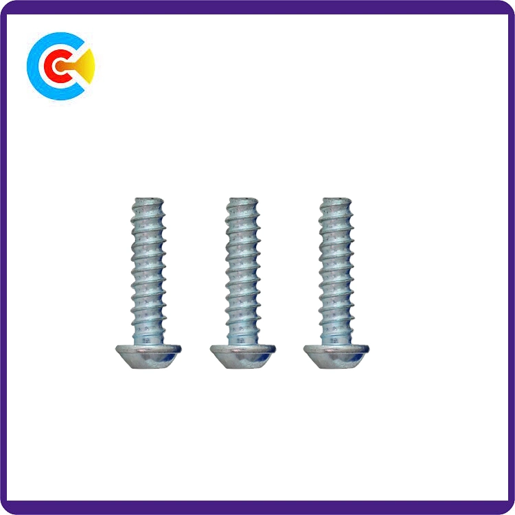 Steel/4.8/8.8/10.9 Flower/Cinquefoil Pan Head Inch Self Tapping Screws with Washer