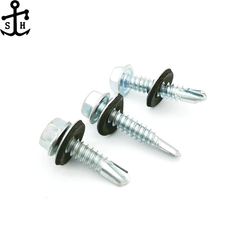 China Wholesale Self Drilling Hexagonal Head Confirmat Screw Zinc Plated Steel with EPDM Ruber Washer