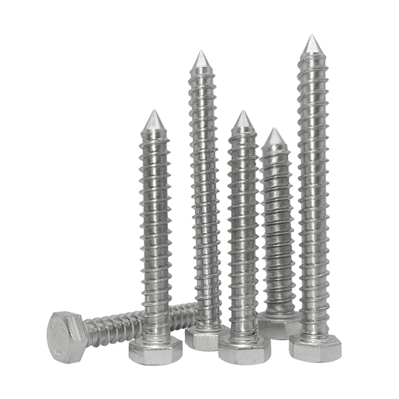 304 Stainless Steel Countersunk Pan Head Hex Drive Self Tapping Button Wood Screws for The Floor