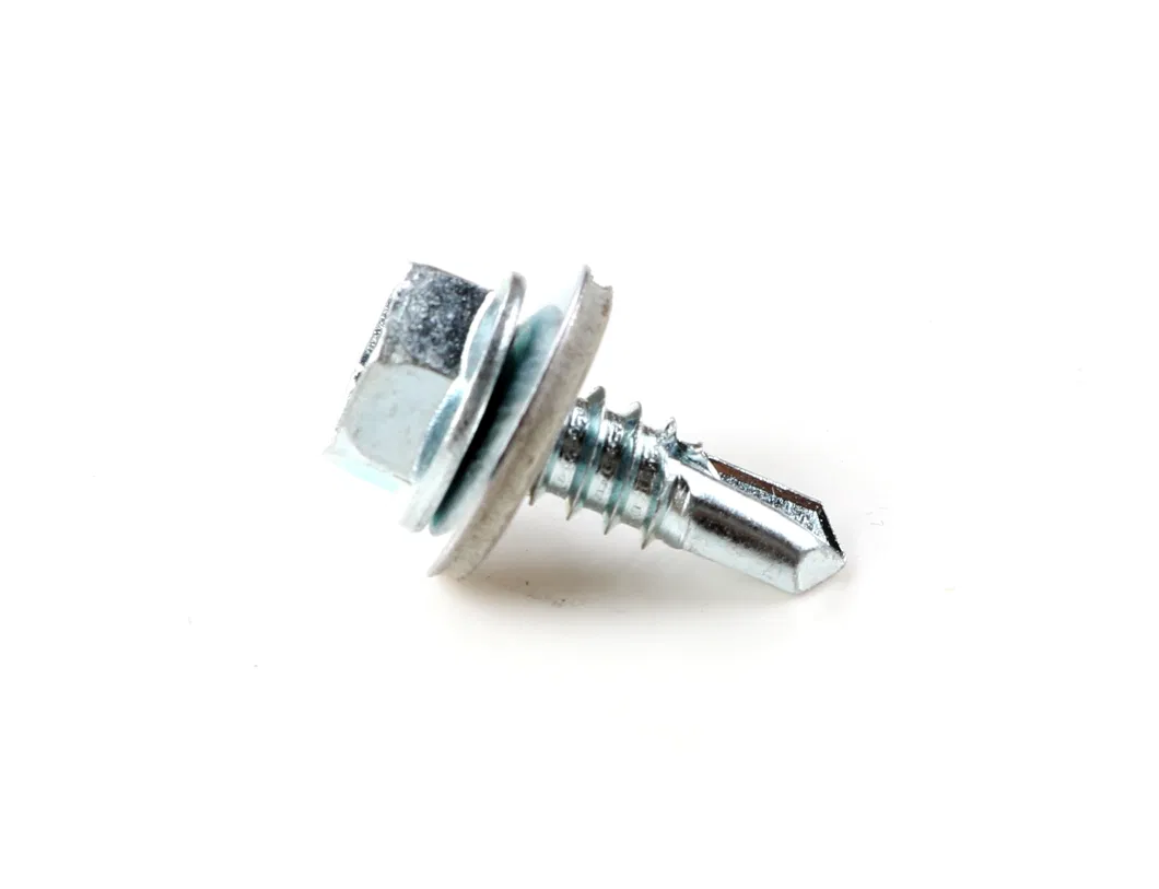 Metal Galvanized Hexagonal Hex Head Self Drilling Screw Roofing Screw Tek Tapping Screw with Rubber Washer