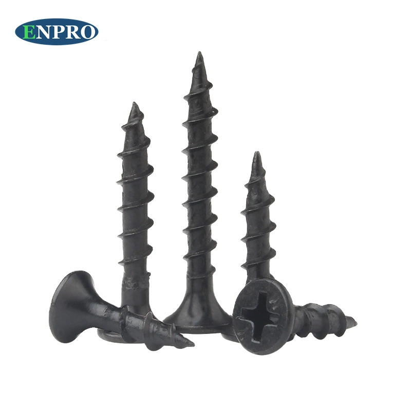 Enpro Fastener 6#*1inch 3.5*25mm Bugle Head Black Grey Phosphated Zinc Plated Self Tapping Self Drilling Fine Thread Drywall Screw Made in China