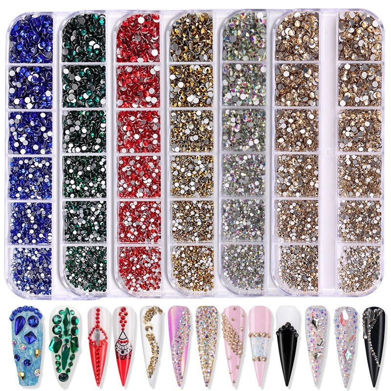 3600PCS Nail Decoration Rhinestones DIY Diamond Accessories Nail Box Art