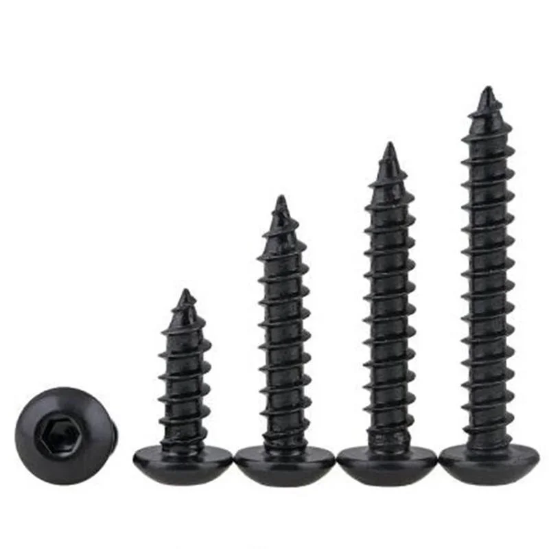 Grade 8.8 Hexagon Pan Head Black Oxide Self-Tapping Screw for Chipboard