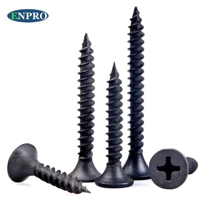 Enpro Fastener 6#*1inch 3.5*25mm Bugle Head Black Grey Phosphated Zinc Plated Self Tapping Self Drilling Fine Thread Drywall Screw Made in China