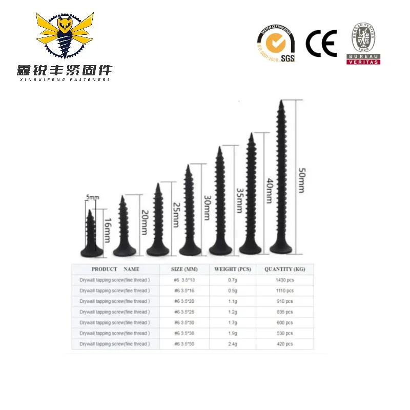 Black Phosphorus Coarse Thread Drywall Screws Best Sale Made in China