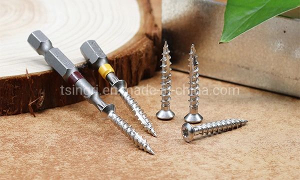 TGR/Tsingri Stainless Steel SS304 Torx T20 Oval Head Double Cutting Thread Type17 Decking Screws For Preservative Wood