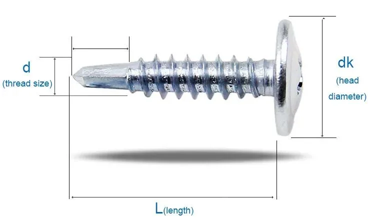 Manufacturer Carbon Steel Zinc Plated Truss Head/Wafer Head with Self Tapping Screw