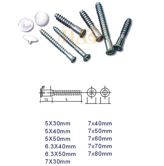 Hexagon Deep Hole Confirmat Screw 7*50mm Blue Zinc Plated