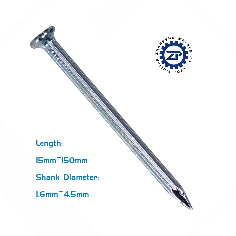 1&quot;-6&quot; 45# Steel Smooth Spiral Black Galvanized Shank Concrete Masonry Hardened Steel Nail for Construction