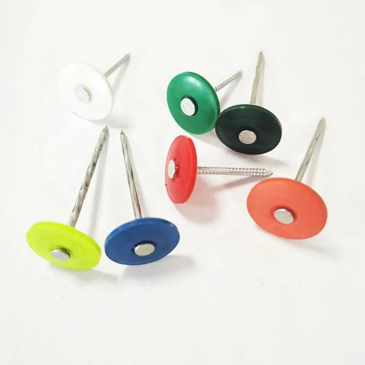 3000 Count Round Plastic Button Cap Ring Shank Nails with 2&quot;