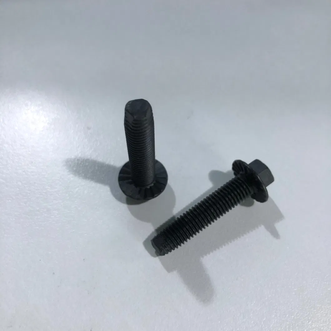 Indented Hex Flange Head Screws with Washer Black