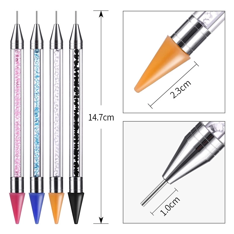 2020 Free Sample New Design Nail Art Double Head Nail Art Pen Rhinestone Manicure Pen Nail Dotting Pen