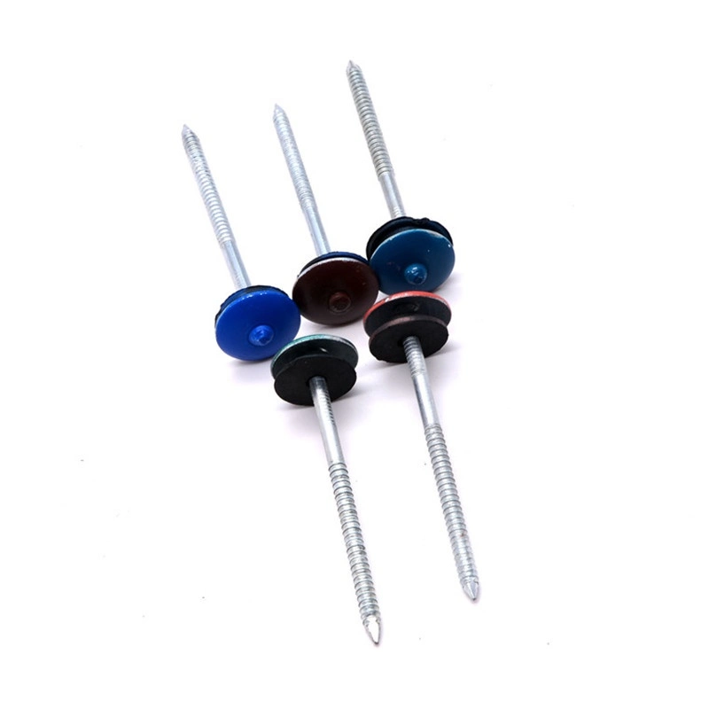 Colored Galvanized Smooth/Twisted Shank Umbrella Head Roofing Nails