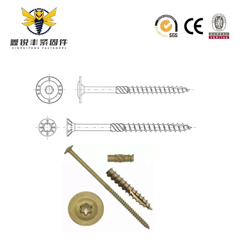 Factory Customized Fastener Wafer Head Chipboard U Double Thread Wood Construction Screws T 17 Straw Rope Nail