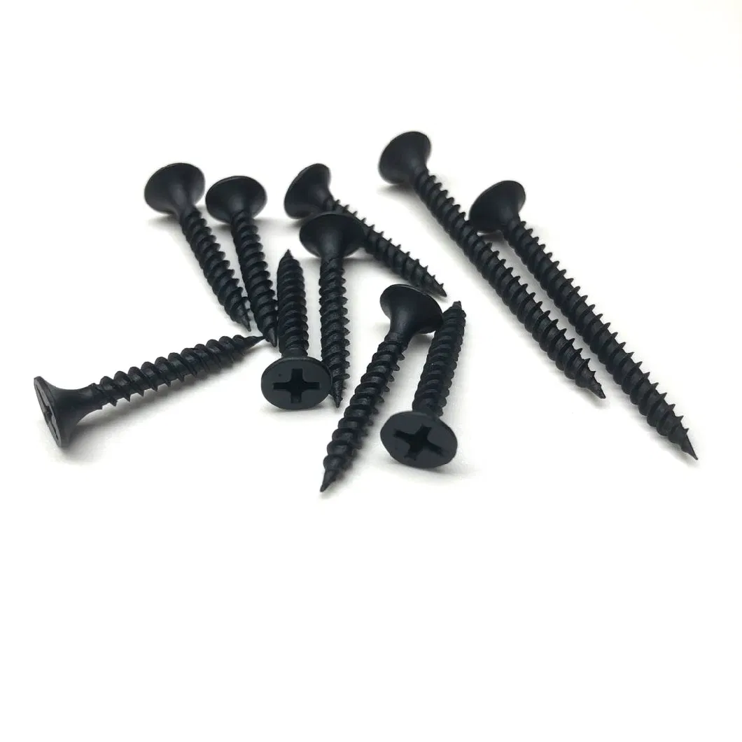 #6 #7 #8 #10 3.5mm 4.2mm 4.8mm Fine /Coarse Black Phosphated Bugle Head Drive Drywall Screws with SGS Approved Canton Fair Global Share