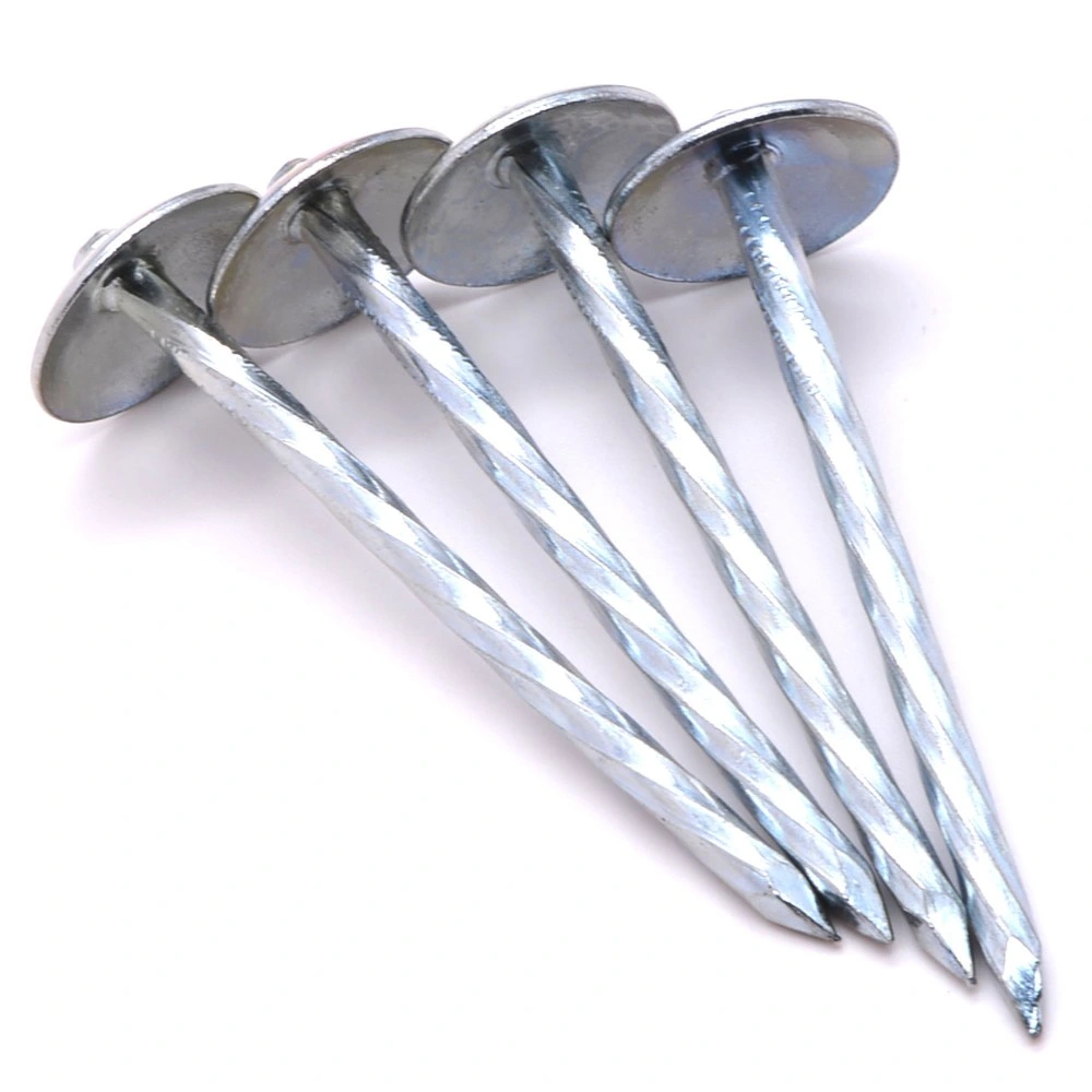 Chinese Factory Supply 2.5 Roofing Nails Galvanized Umbrella Head 25kg spiral Shank Roofing Nails