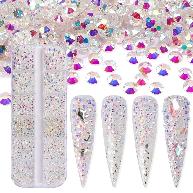 3600PCS Nail Decoration Rhinestones DIY Diamond Accessories Nail Box Art