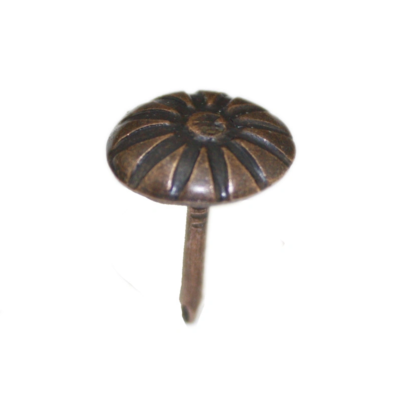 Flower Head Zinc-Plated or Brass Plated 5/8&quot; Furniture Chair Nail