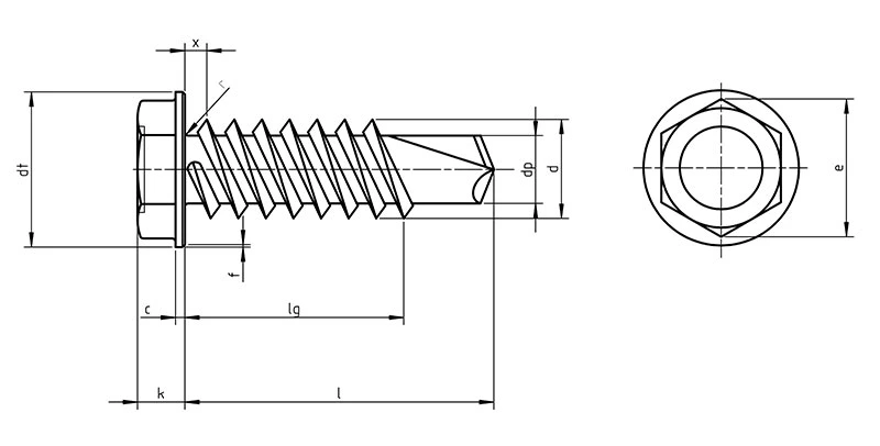 Screws Self Drilling Farmer Tek Zinc Plated 20mm, 35mm, 50mm with EPDM Sealing Washers DIN 7504-K