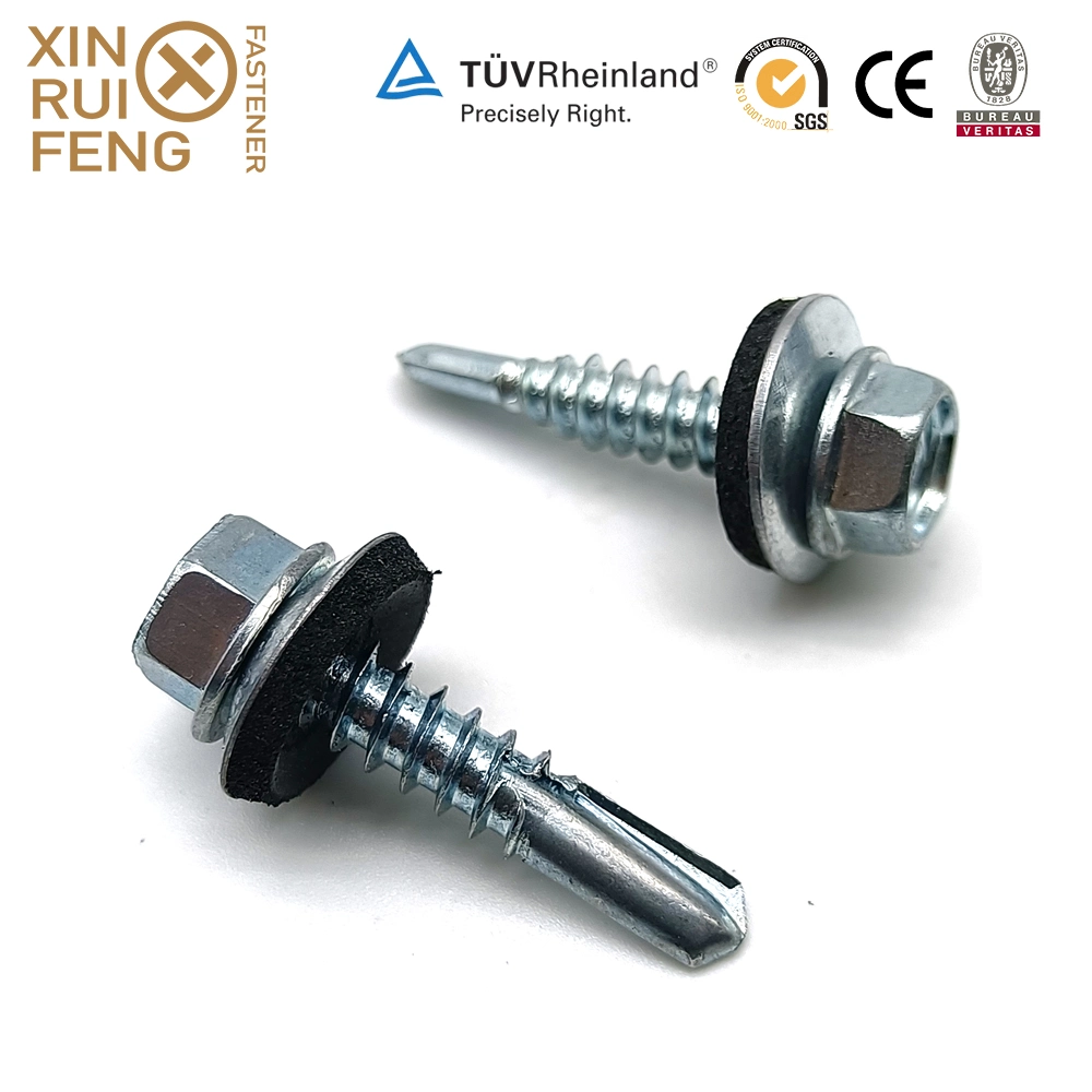 Xinruifeng Fastener Bright Zinc Epoxy Coating As3566 Timber Wood Building Purlin Crest Roofing Hex Washer Head Self Drilling Screws