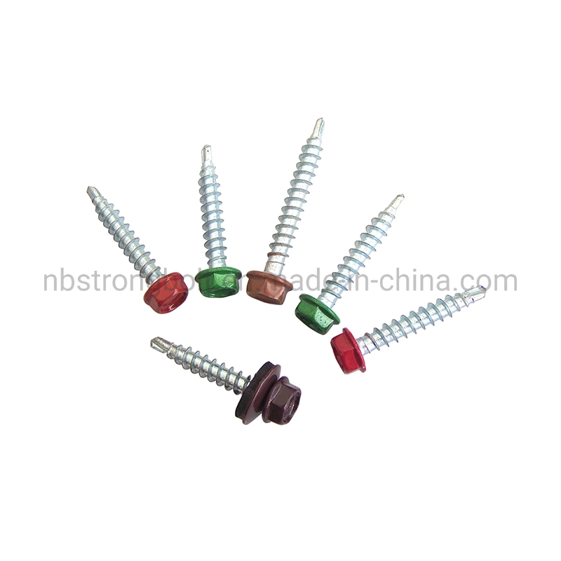 Hex Washer Head Self Drilling Screw with Bonded Washer Head Painted Factory